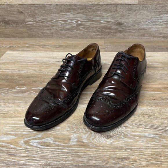 Cole Haan Dark Burgundy Brown Brogue Derby Shoe Men's Size 10M - Picture 1 of 6